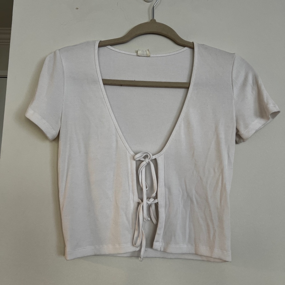 Wilfred white tie-up tee